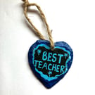 BEST TEACHER slate heart 