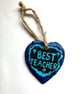 BEST TEACHER slate heart 