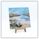 A small painting - Scottish coast - Scottish highlands - with display easel 