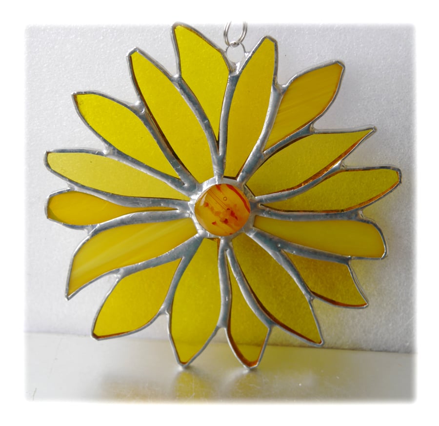 Yellow Flower Stained Glass Suncatcher Handmade 001 Sunflower