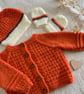 Hand Knitted Baby Cardigan Set – Autumn Unisex 3–6 Months