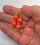 Orange and Gold Bead Earrings, Gift for Her, Orange Earrings, Beaded Earrings  - Image 4