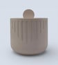 White Round Jewellery Box with Lid Modern Geometric Trinket Pot - Image 9