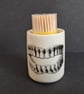 Thrown porcelain cocktail stick holder with cocktail sticks - Image 1