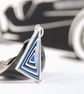 Jeep fordite necklace - blue concentric triangles