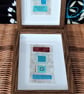 Colourful Combinations Red Turquoise Handstitched Geometric Art Pictures - Image 9