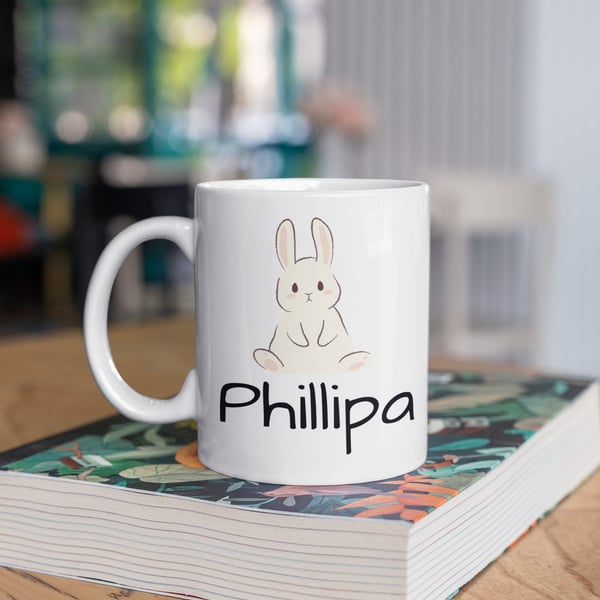 Easter Mug Name Personalised Easter Bunny Mug Flopsy Rabbit Kids Gift Mug Easter