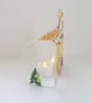 Christmas cottage tealight cover, seasonal decor, festive ornament, fused glass. - Image 8