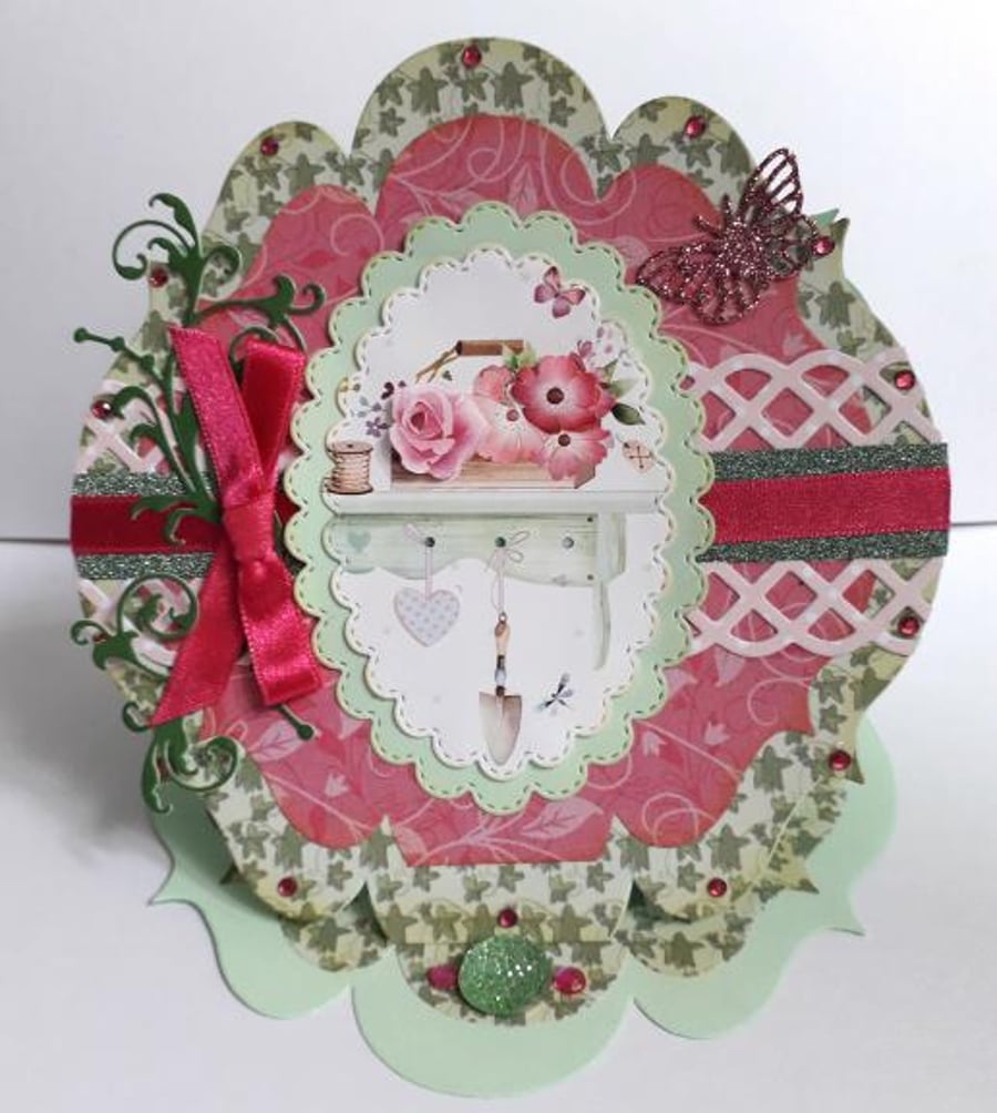 Garden shelf Easel Style Greeting Card