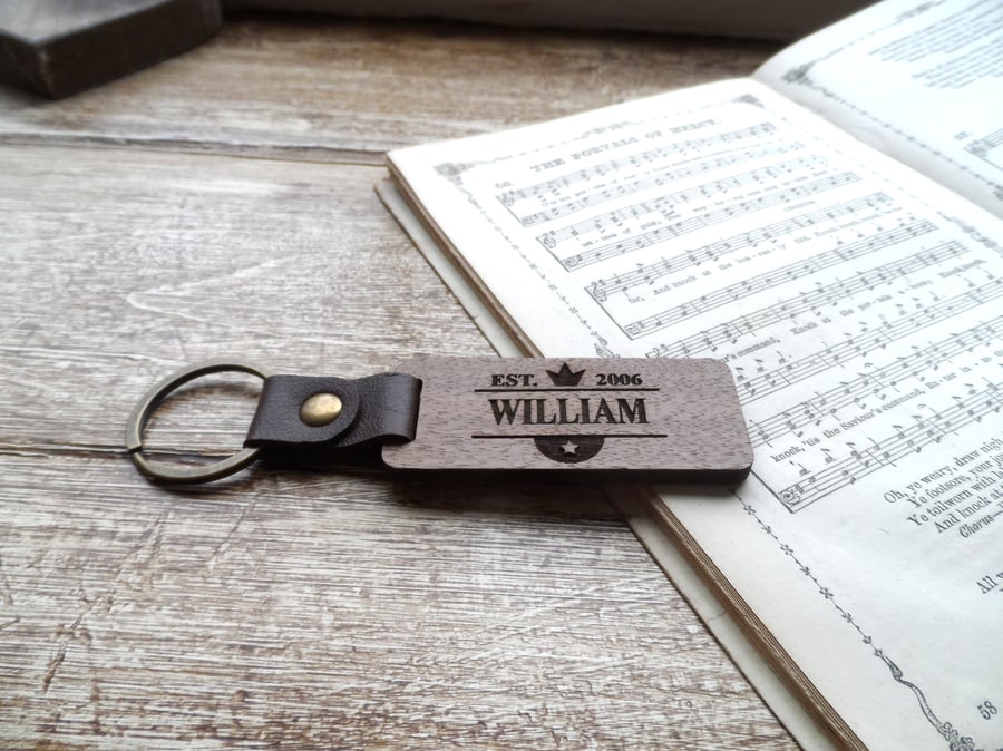 Personalised 18th Birthday Gift Boxed Keyring