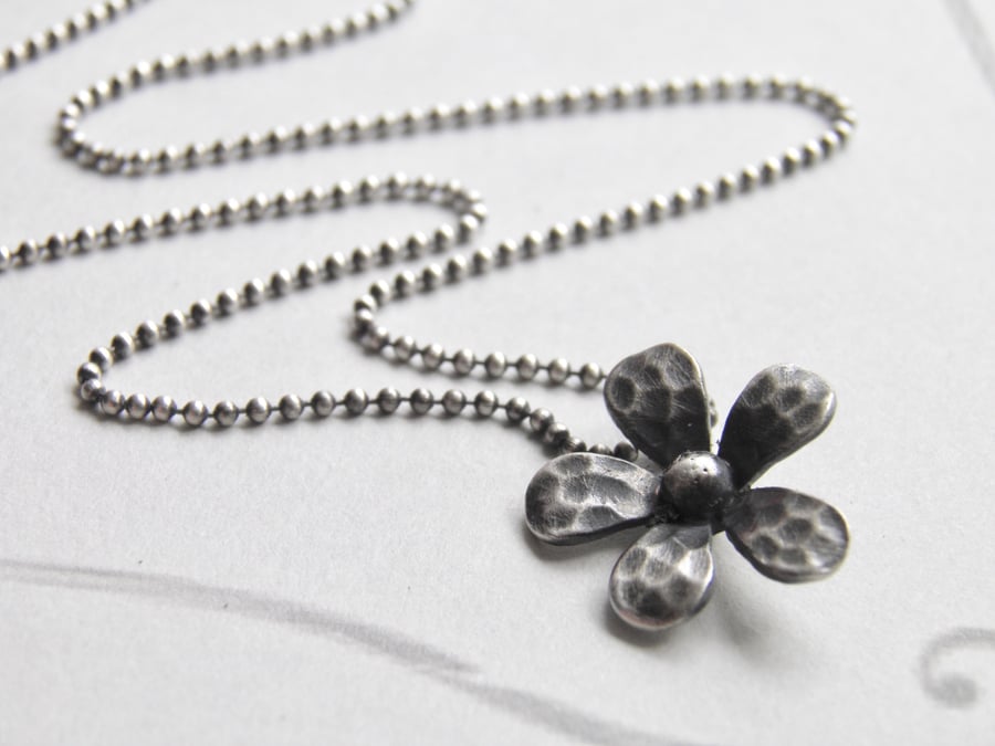 Flower Necklace Sterling Silver