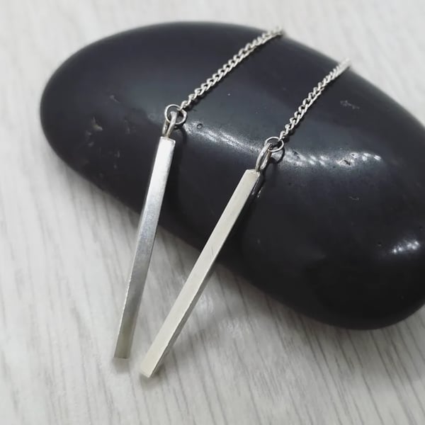 Silver Pull-Through Earrings