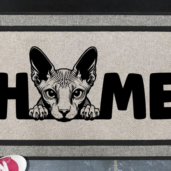 Sphynx Cat Home Door Mat No.1 - All Weather Doormat - 45x70cm 
