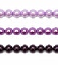 Purple Glass Pearl Beads, 6mm 8mm for Jewellery Making, Wedding Bridal Pearls