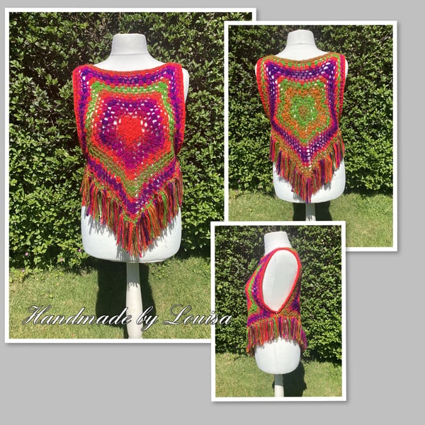 Rainbow crocheted top