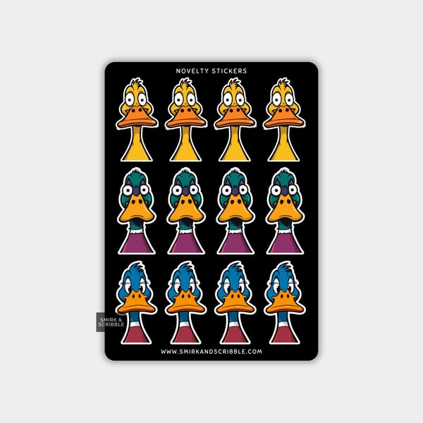 Funny Vinyl Sticker Sheet For Adults - Ducks