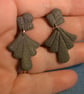Textured Fan Statement Earrings - Image 2