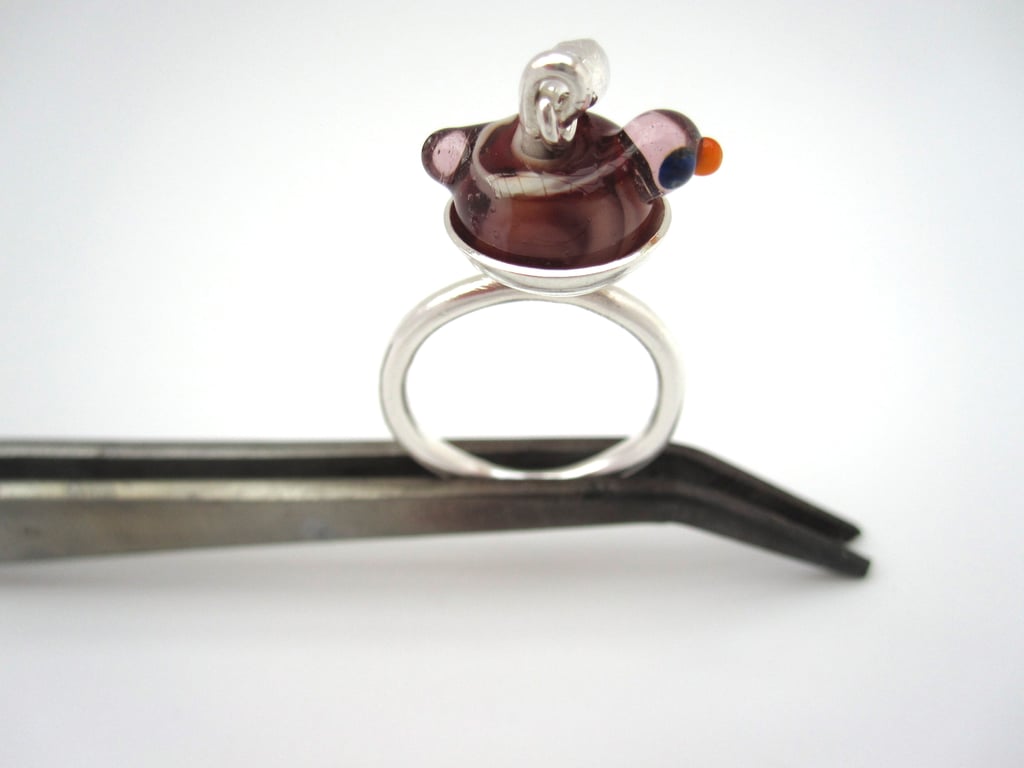 Springtime Bird Silver Ring - (made by artist maker)