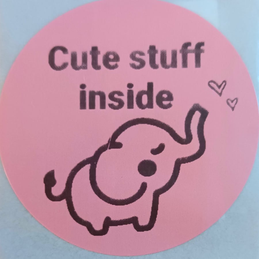 50 'Cute Stuff Inside' Thermal Printed Stickers (EP)