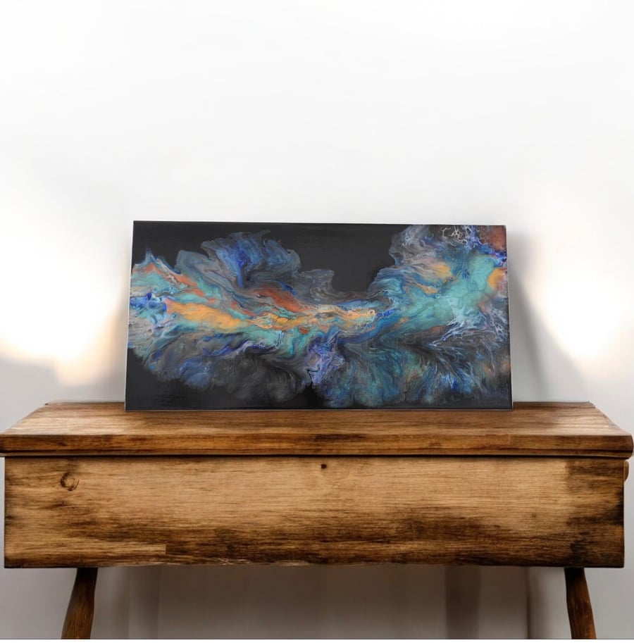 Abstract rivers one , fluid acrylic canvas 