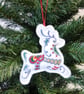 Christmas Reindeer decoration, embroidered - Image 1