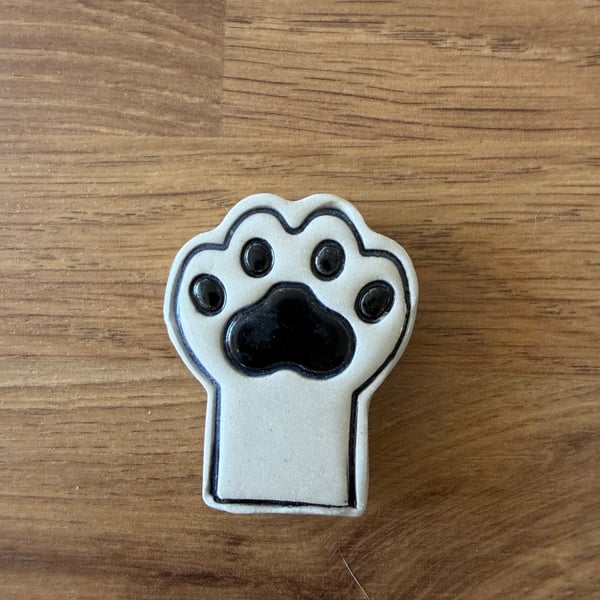 Handmade Ceramic Cat Paw Print Fridge Magnet