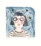Buzzy Bee - Collagraph Print - Original Print - Image 4