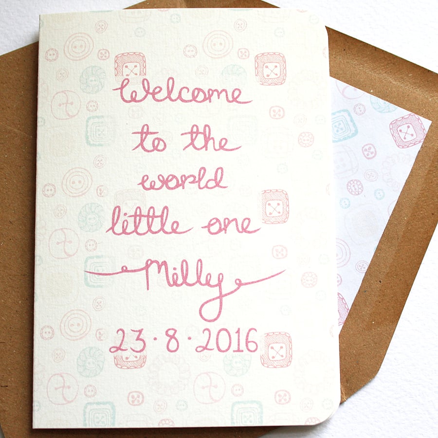 Personalised new baby card