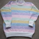 Pastel striped jumper in super soft baby acrylic. Perfect summer jumper