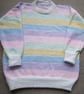 Pastel striped jumper in super soft baby acrylic. Perfect summer jumper