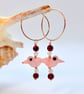 Shell Bird & Rose Gold Hoop Earrings, Birthday, Anniversary, Gifts For Her - Image 2
