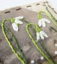 HAND EMBROIDERED SNOWDROP CARD CHRISTMAS WINTER - Image 2
