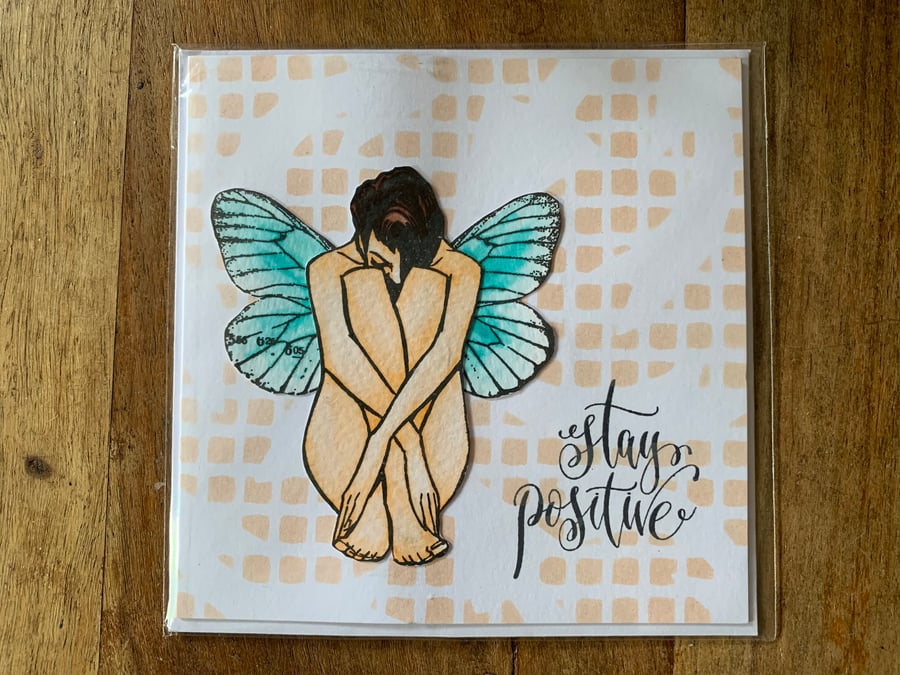 Stay Positive Handmade Card 