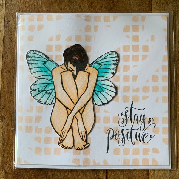 Stay Positive Handmade Card 