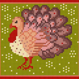 Little Turkey Needlepoint Kit, Christmas, Tapestry, Counted, Xmas Kit