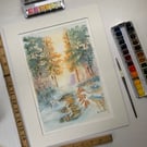 Spring in the woods - Original Watercolour Art