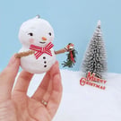 Vintage Style Spun Cotton Snowman Hanging Decoration