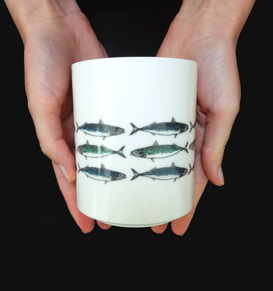 Cornish Mackerel Candle Holder - ceramic, coastal, tealight