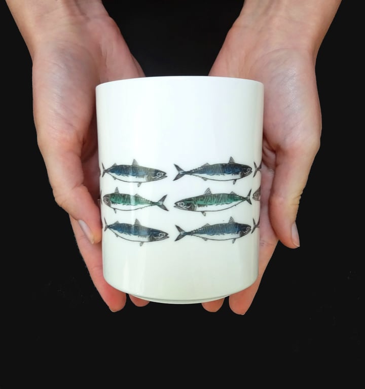 Cornish Mackerel Candle Holder - ceramic, coastal, tealight