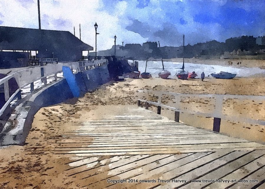 The Beach At Viking Bay, Broadstairs, 12x8 inch Fine Art Print , Coastal, Beach 
