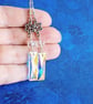Flower Earrings with Ab Crystal Drops - Image 5