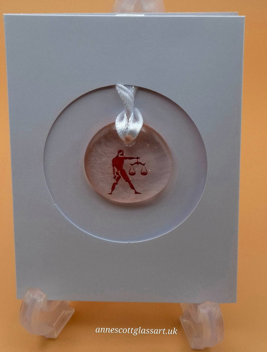 Image of Libra Fused Glass Card