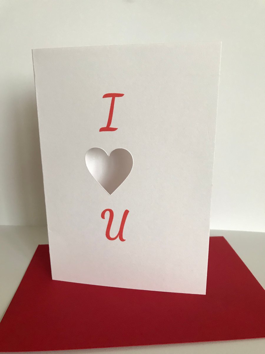 Valentine's Day cards Heart cards with red envelope handmade A6 