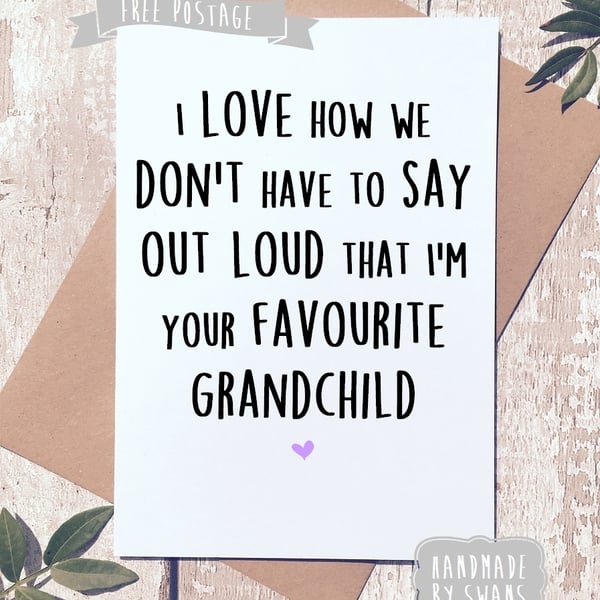 Mother's day card - Favourite Grandchild
