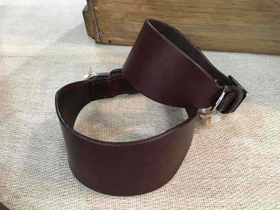 Leather greyhound collar; whippet collar; choice of colour