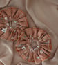 Gold Copper Satin Tulle Net XL Scrunchies, Lacey Ruffle Frill Scrunchies, Daisy  - Image 5