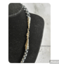 Navy and white polka dot kumihimo beaded necklace  - Image 2