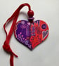 Hand painted wooden heart 60