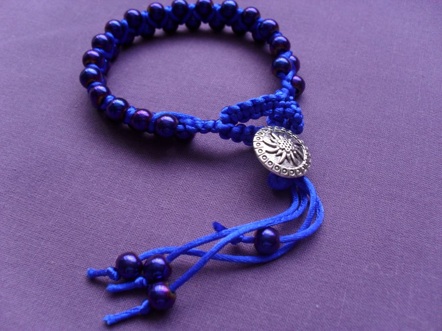 Blue Coated Haematite Bracelet