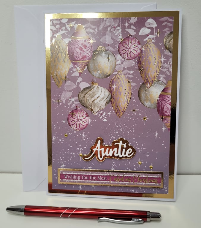 Auntie Christmas Card - Wishing You The Most Fabulous Christmas